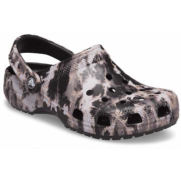 Crocs Classic Bleach Dye Women's Clogs Black / Taupe | Australia 0112ILHS